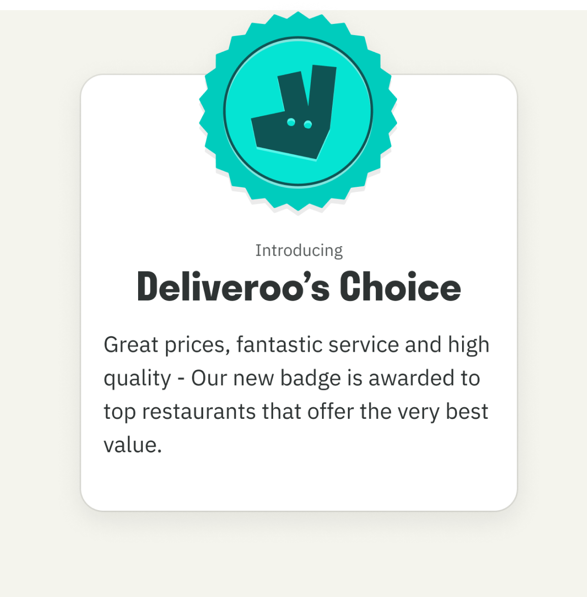 Deliveroo's Choice logo